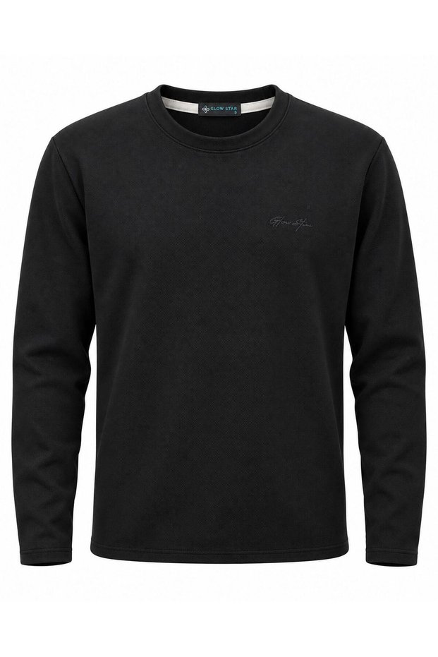 Glow Star Crew Neck Slim Fit Men's Sweatshirt - 7777