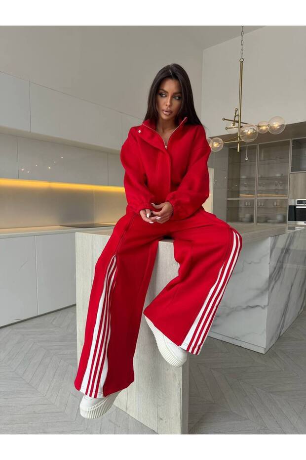 3-Piece Suit with Striped Zipper