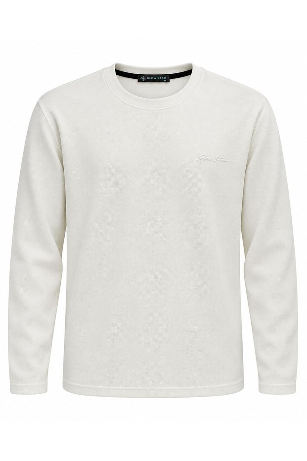 Glow Star Crew Neck Slim Fit Men's Sweatshirt - 7777