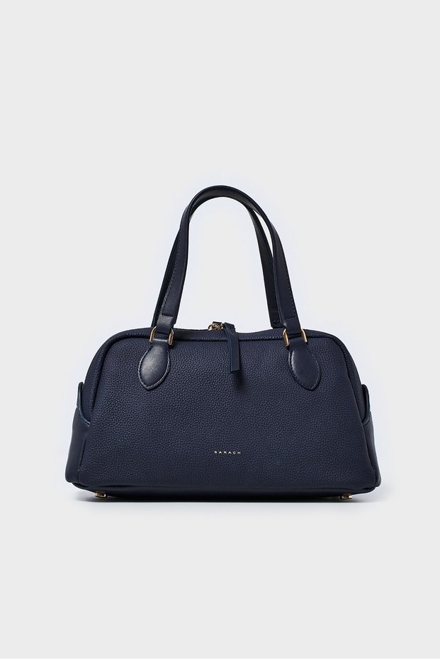 Cylinder-Shaped Hand and Shoulder Bag-Dark Blue