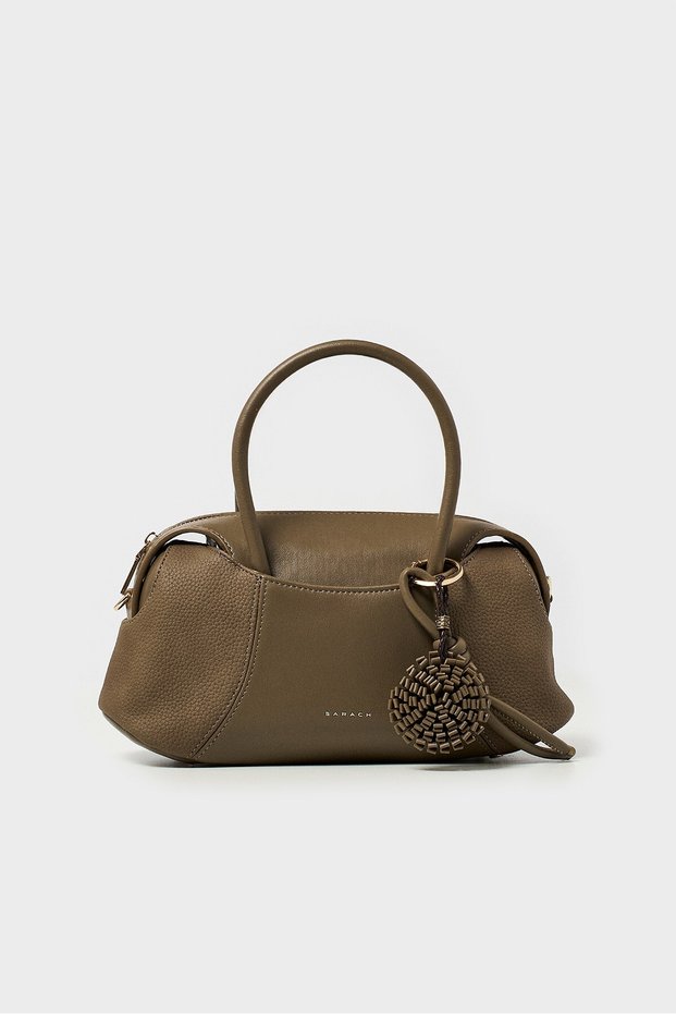 Charm Detailled Hand and Shoulder Bag - Mink