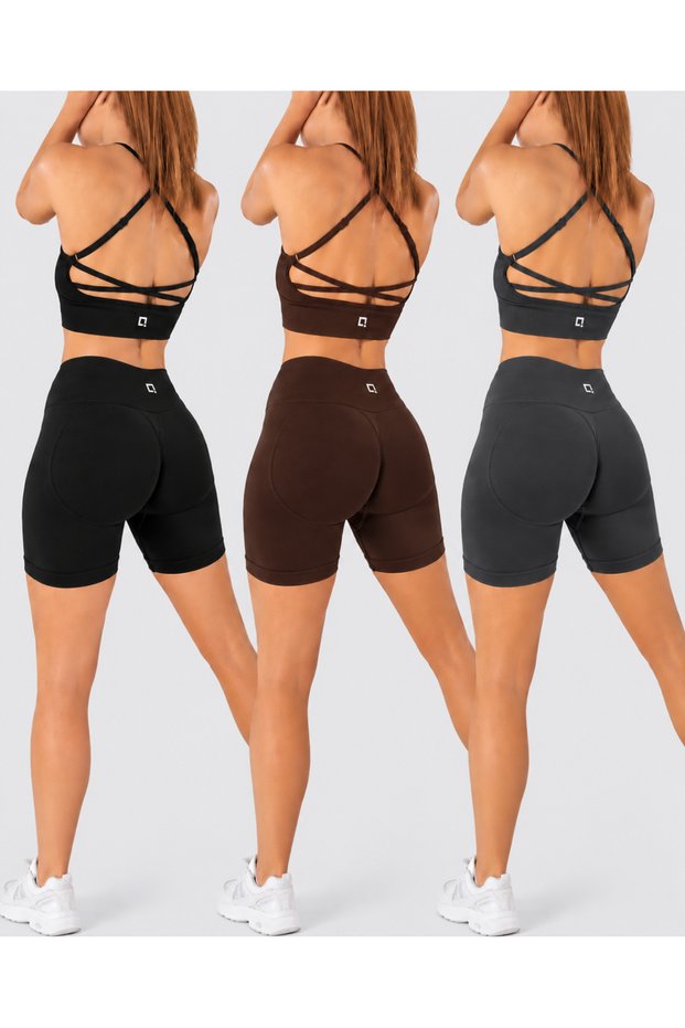 3-Pack Briza Seamless Scrunch High Waist Sports Shorts
