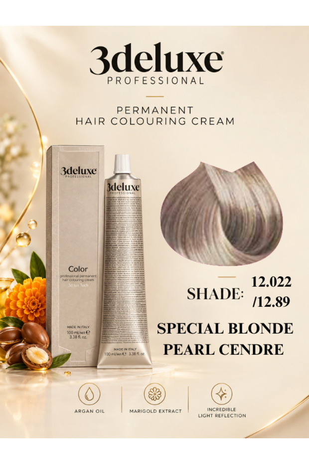 Hair Color Cream With Argan Oil & Marigold Extract Special Blonde Pearl Cendre 100ml 12.022/12.89 100 Ml