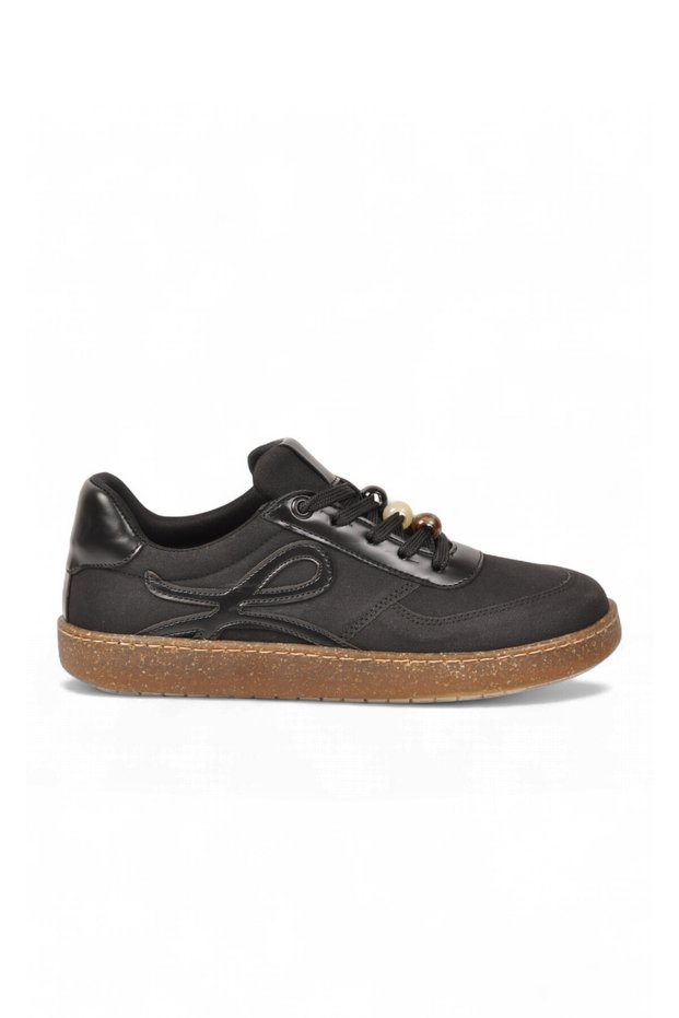 Women's Black Stylish Comfortable Lace-Up Casual Walking Sports Shoes Sneaker 669253