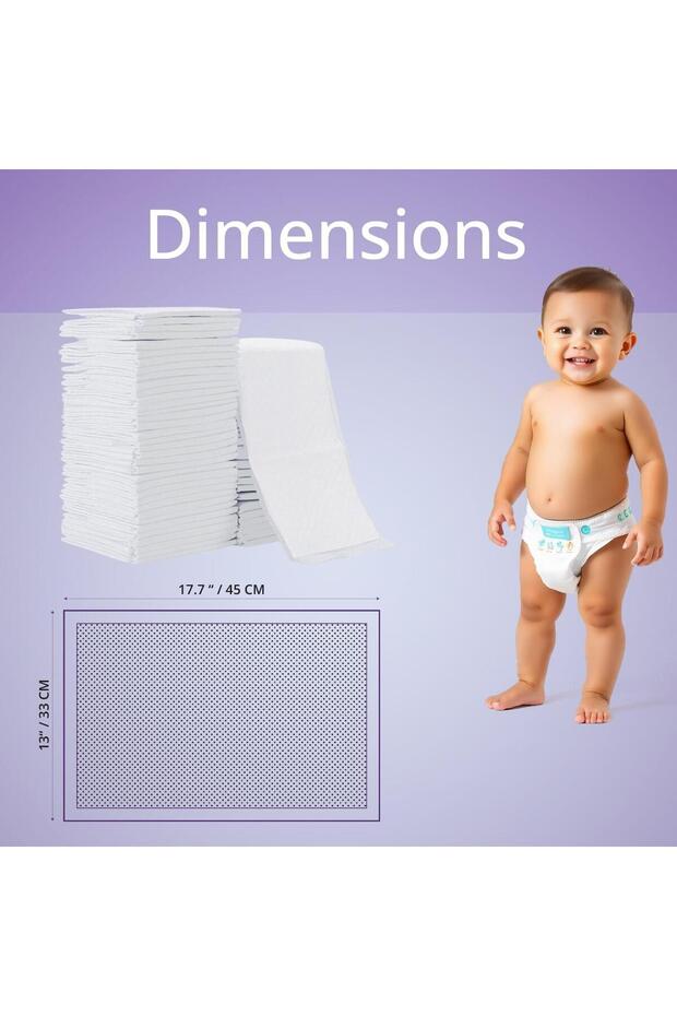 Disposable Diaper Changing Mats - Pink - 33 x 45 cm - 100 Pcs