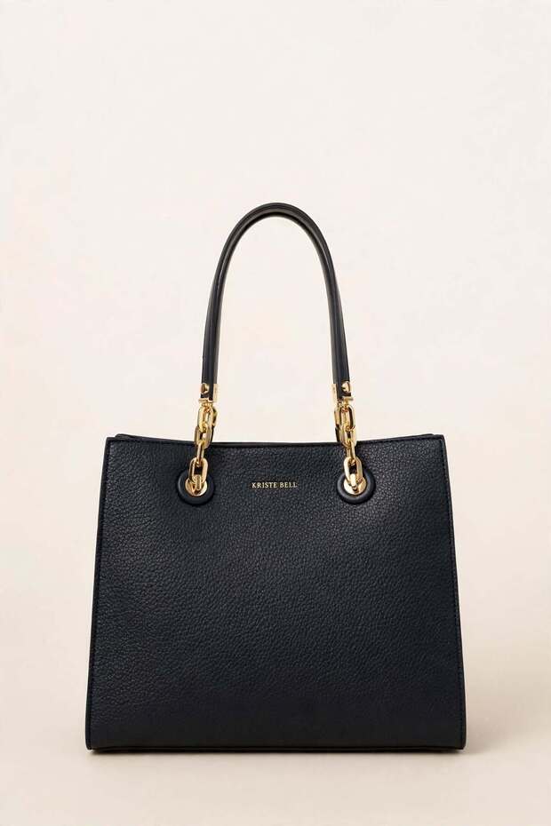 Women's Large Size Modern Stylish Design Gold Chain Detailed Double Strap Shoulder Bag 27326