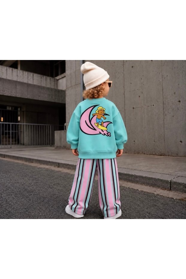 New Season Unisex Oversize Patterned Top and Bottom Set