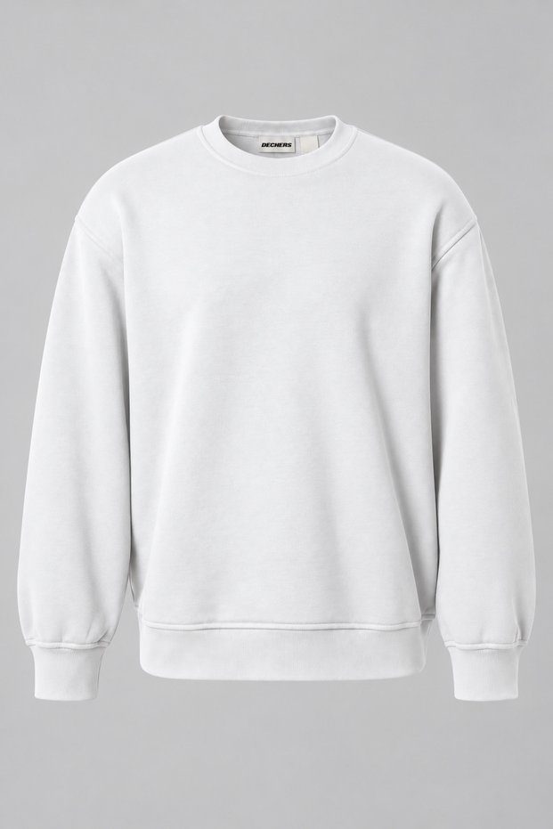 Unisex Relax Fit Comfortable Cut 3-Thread Fleece Crew Neck Sweatshirt - E238