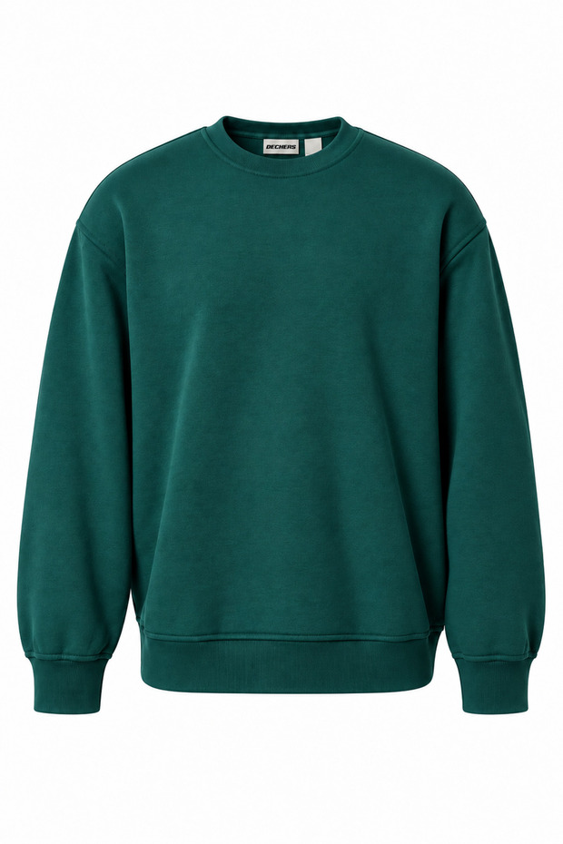 Unisex Relax Fit Comfortable Cut 3-Thread Fleece Crew Neck Sweatshirt - E238