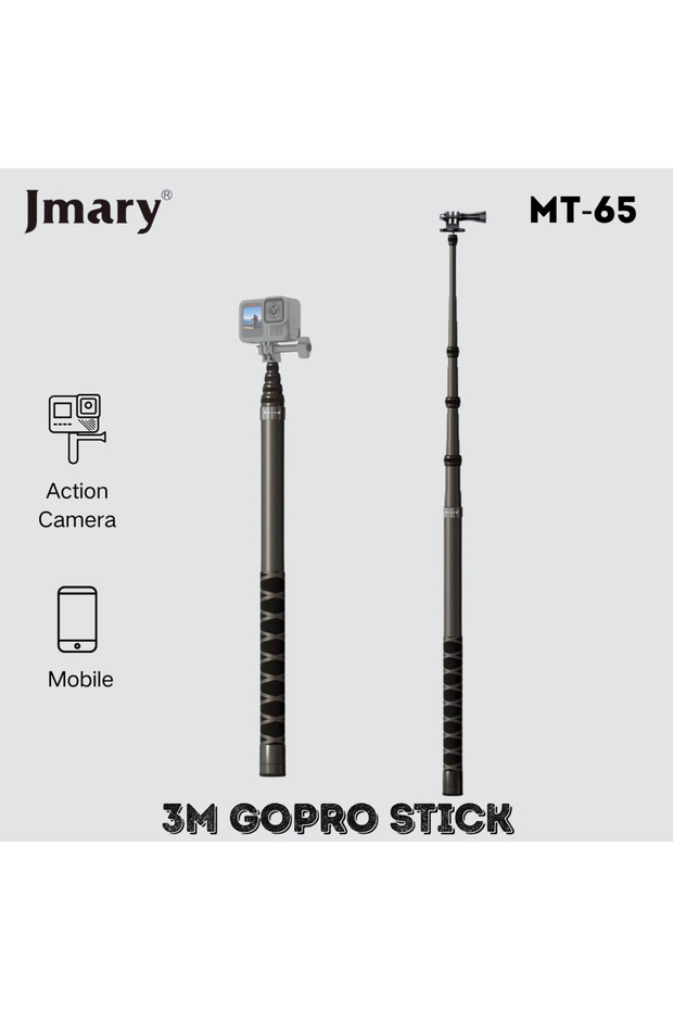 MT-65 3 Meter Carbon Fiber Stick for Action Camera