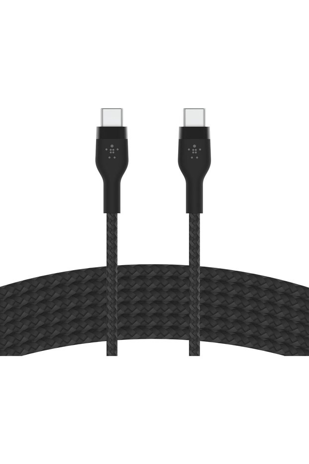 كابل شحن BoostCharge Pro Flex المجدول من نوع USB-C، معتمد من USB-IF، يدعم تقنية Power Delivery PD للشحن السريع من النوع C.