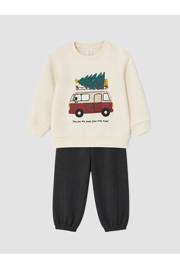 Rmz Gi̇yi̇m Farkiyla Printed Baby Boy Set