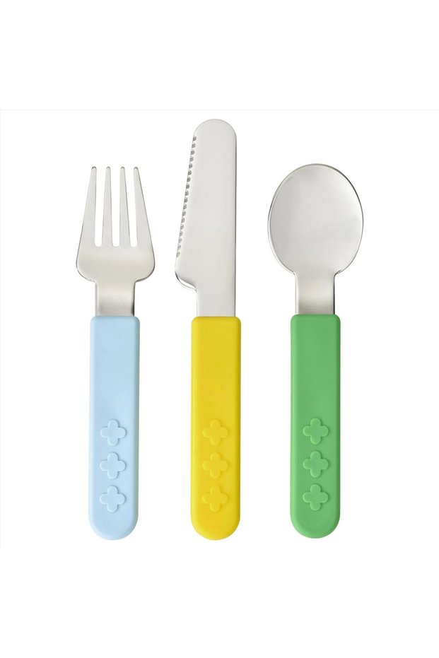 Smaska Baby Cutlery Set, Multi-Colored, 3 Pieces
