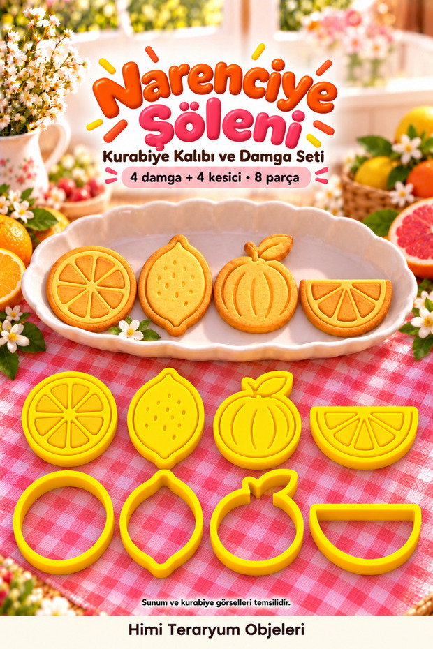 Citrus Feast Fruit Cookie Mold and Stamp Cutter Set 8 Pieces