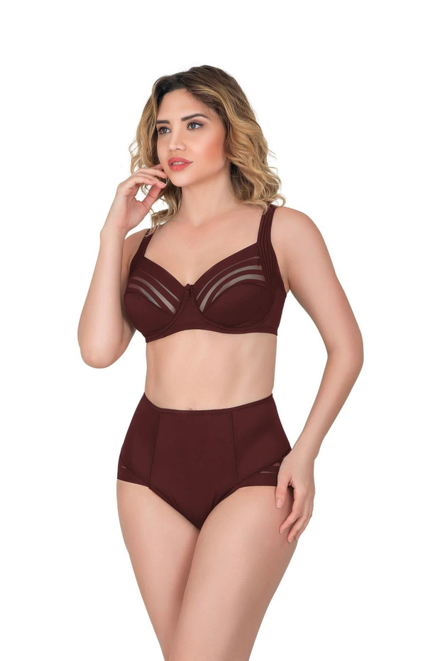 Burgundy Side Supported Gathering Underwire Bra