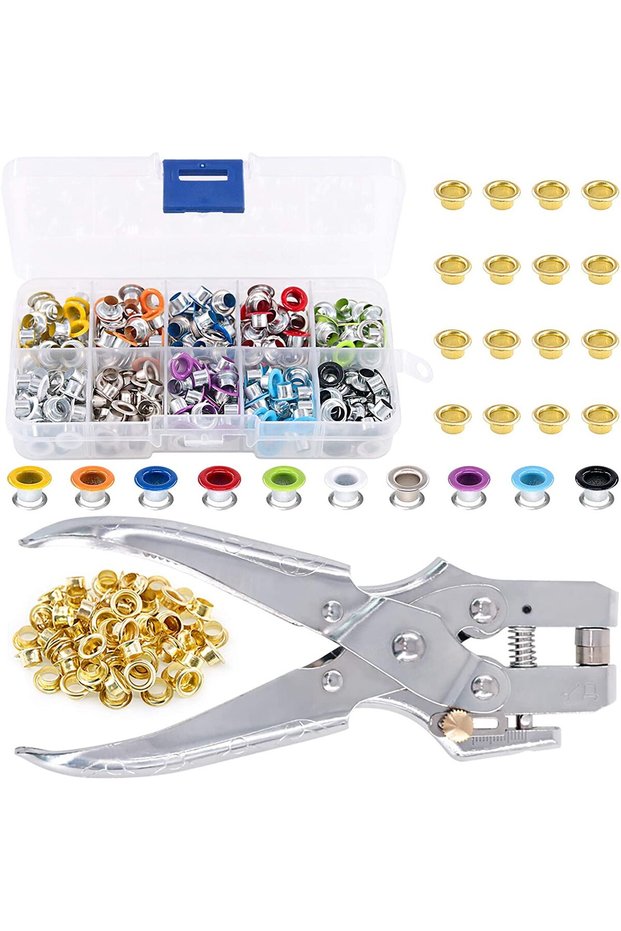 400set 400Pcs 10 Colors 5mm Metal Grommets Kit Metal Eyelets Kits Shoe Eyelets Grommet Sets for Lea