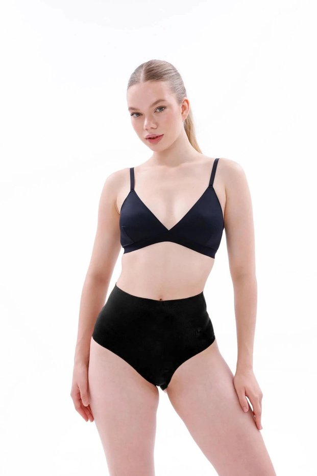 Black Laser Cut High Waist Ghost Panties