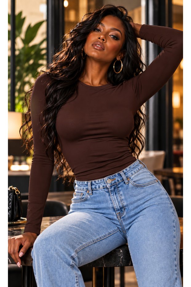Women's Crew Neck 100% Cotton Lycra Bodysuit