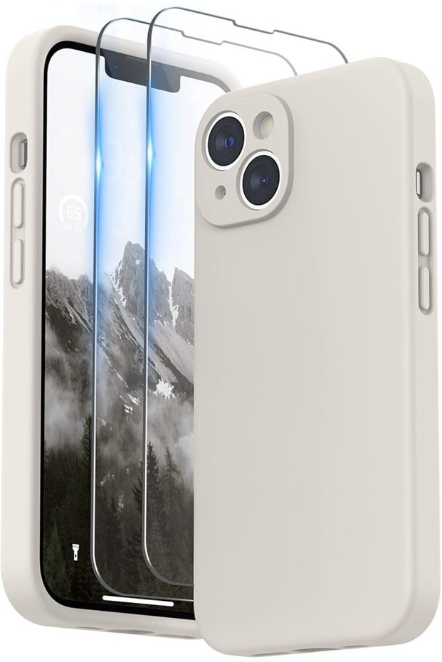 Compatible with iPhone 14 Case with Screen Protector (Camera Protection & Soft Microfiber Lin