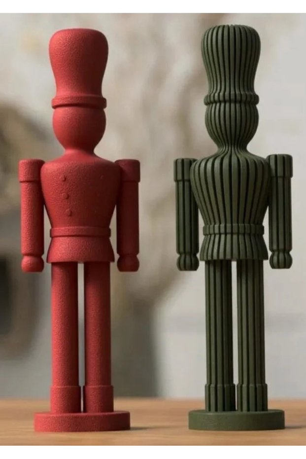 Lead Soldier Nutcracker Christmas 2 Pieces Cozy Home Decoration New Year Christmas Ornament Figurine