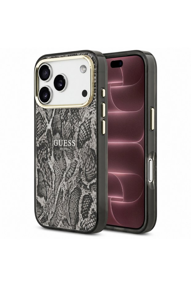 Husa MagSafe pentru Apple iPhone 18 Pro Max / 17 Pro Max, Python Pattern, Neagra
