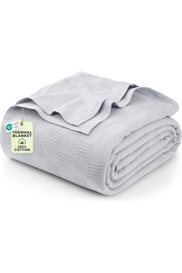 Cotton Blanket Full/Queen, Grey