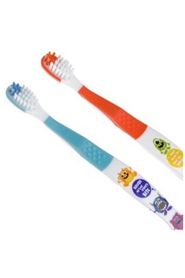 Monster Pattern Toothbrushes for Kids - 2pcs