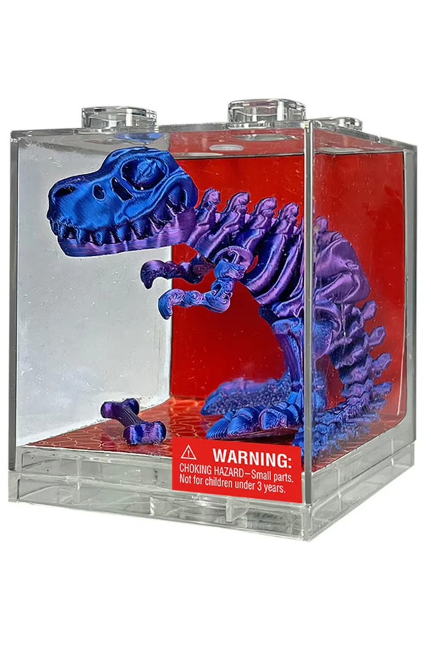 Licensed 3D Printed Fidget Dinosaur T-Rex Articulated Movable Toy Realistic Skeleton Dinosaur Gift Small Ornament 1 Piece