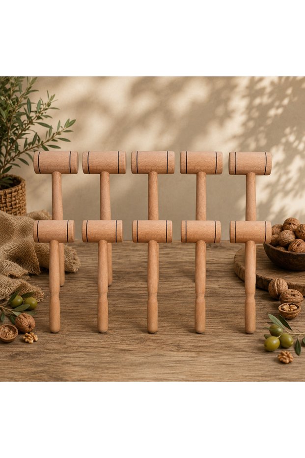 Wooden Mallet Olive Walnut Cracker