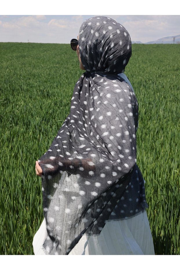 Aya Kraş Bambi Shawl - Gray & Anthracite