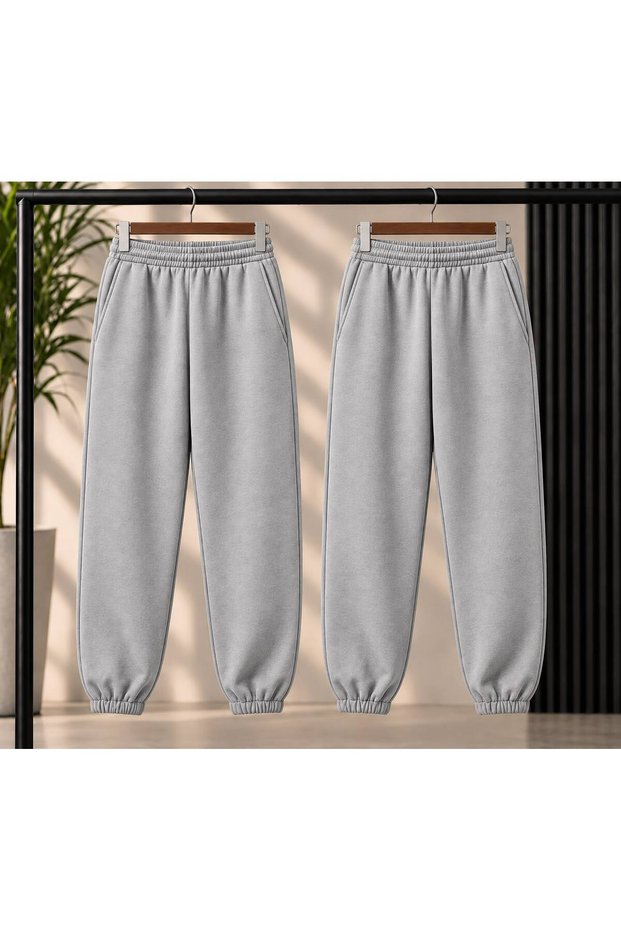 Sweatpants 2-Piece Oversize Relaxed Fit Elastic Cuff Sweatpants – Comfortable and Stylish All Day Long Unisex
