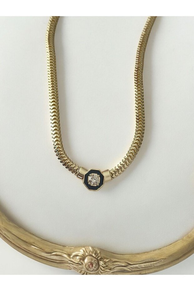 Custom Designed VIP Serenay Woven Embellished Gold Necklace (Leyla Necklace)