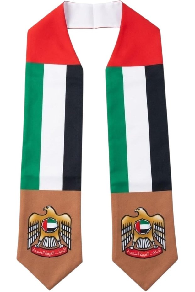 UAE National Day Flag Scarf, Kids: Boys and Girls, perfect Size for upto 11 years' old kids