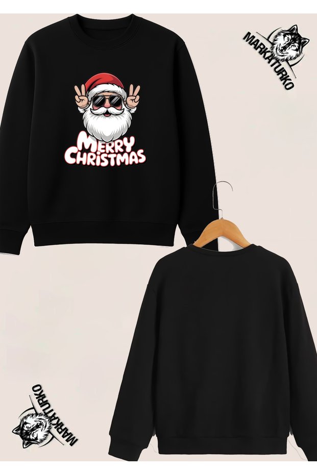 Noel Special Design Printed Crew Neck Sweatshirt