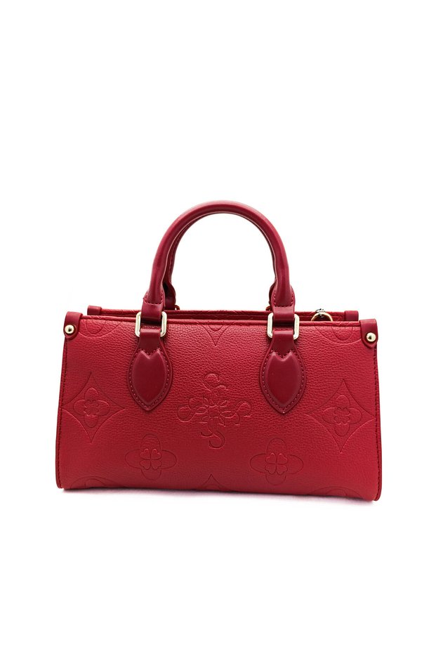 Red Color Guja Zippered and Snap Fastener Women's Shoulder Bag