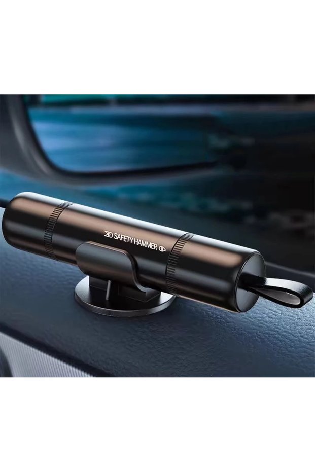 Black-A 2025 New 2-in-1 Mini Car Safety Hammer Car Glass Window Breaker Escape And Rescue Tool With