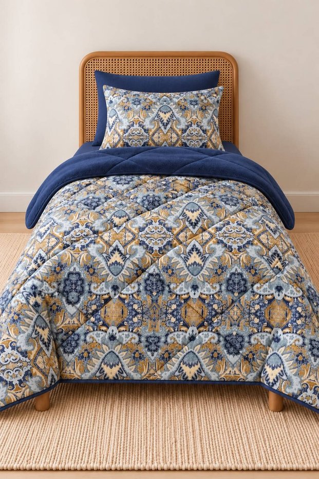 100% Cotton Aegean Dream Single Set Welsoft Mammut Duvet (155X215Cm Dimensions.)
