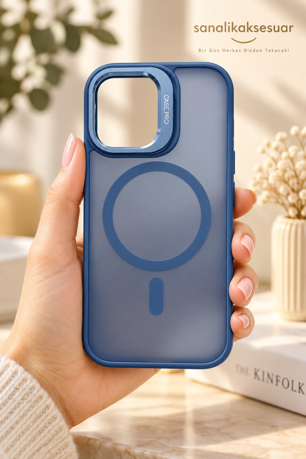 Premium Matte Case with Magsafe Stand and Camera Protection, Compatible with iPhone 17, with a Gift Lens