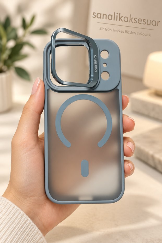 Premium Matte Case with Magsafe Stand and Camera Protection, Compatible with iPhone 17 Pro, with a Gift Lens