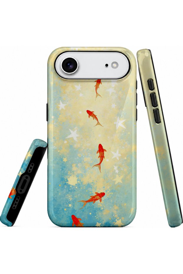 iPhone 17 Air Compatible - Koi Fish, Dual Layer Cover, Glossy Surface Protective Case