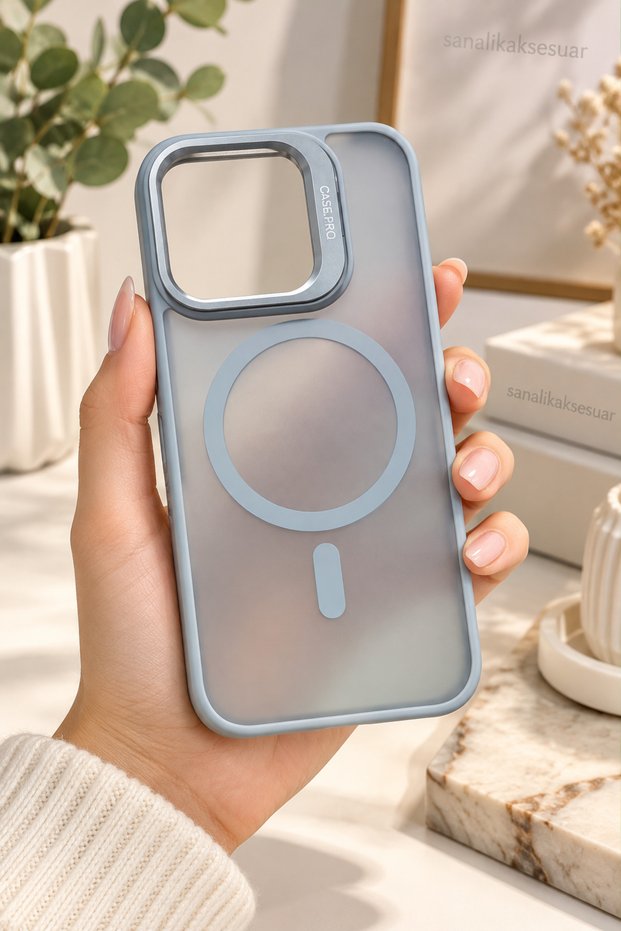 Premium Matte Case with Magsafe Stand and Camera Protection, Compatible with iPhone 16 Pro, with a Gift Lens
