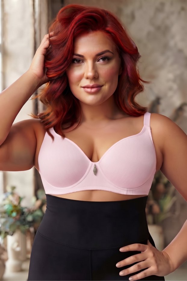 B Cup Micro Fabric Supported Plus Size Gathering Women's Bra