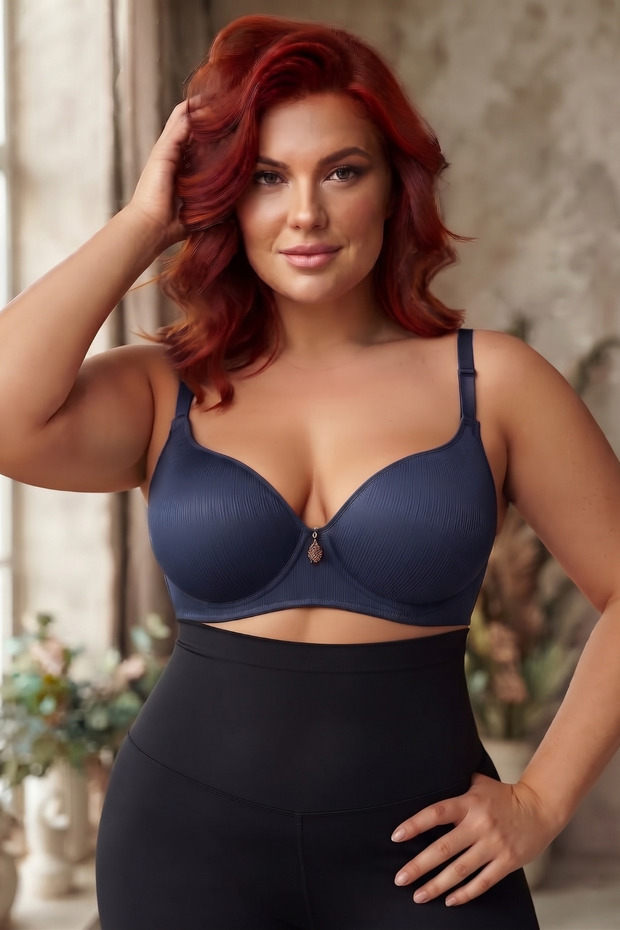 B Cup Micro Fabric Supported Plus Size Gathering Women's Bra