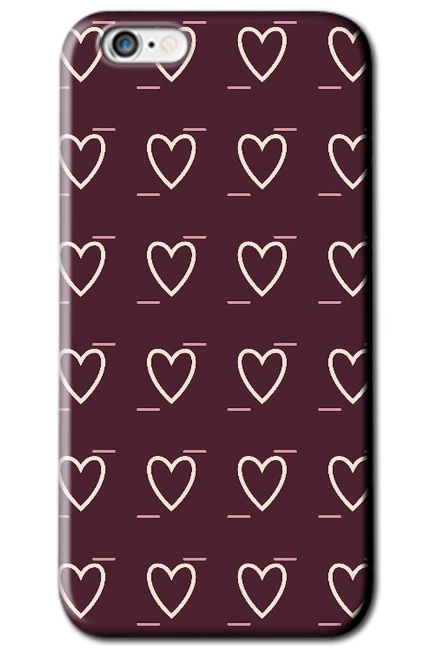 iPhone 6 Plus Line Heart Burgundy (Burgundy)