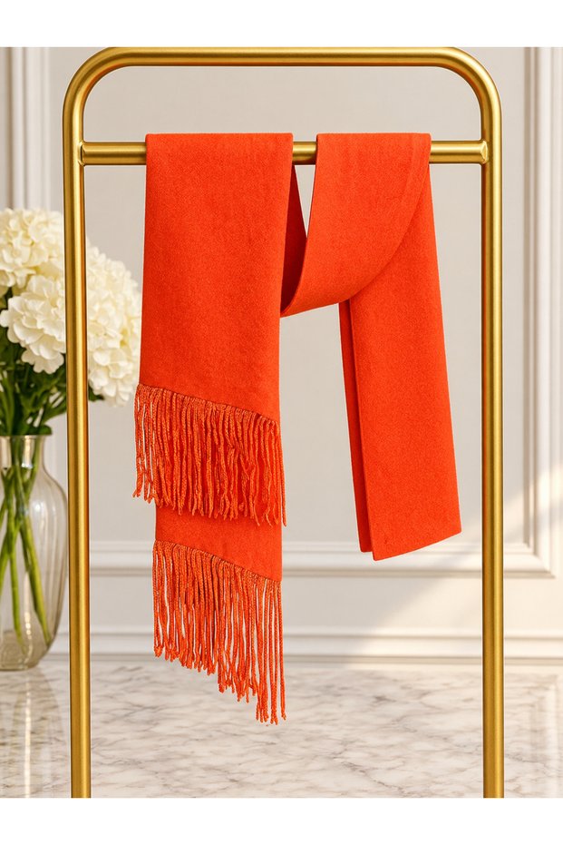 Tasseled Patterned Scarf