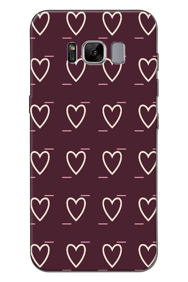 Samsung Galaxy S8 Plus Line Heart Burgundy (Burgundy)