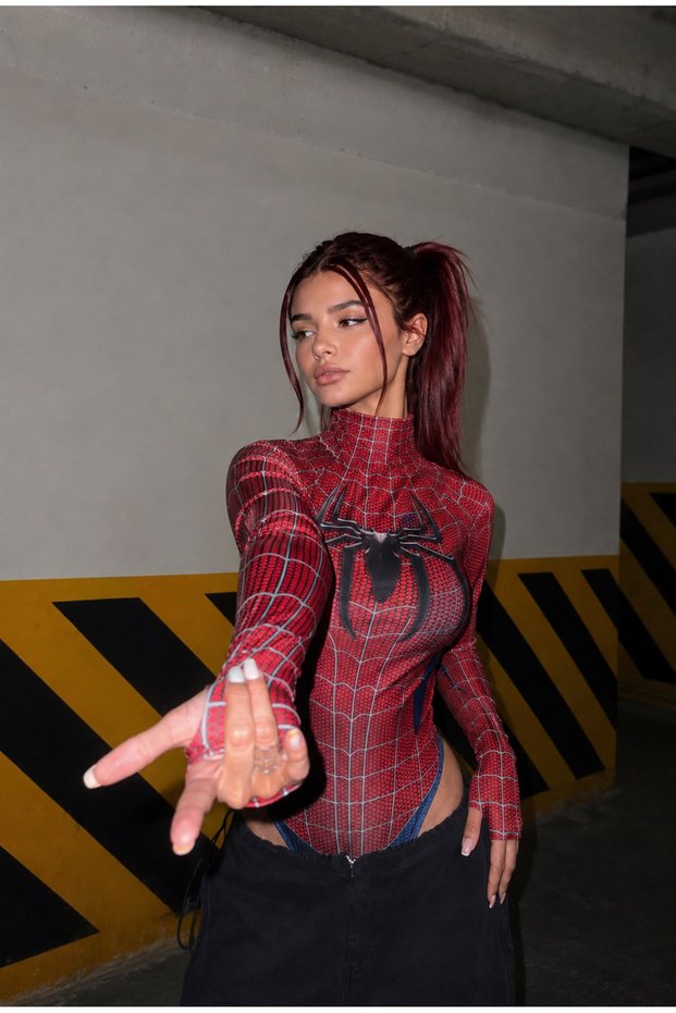 Digital Print Spider Zıbın Body Red