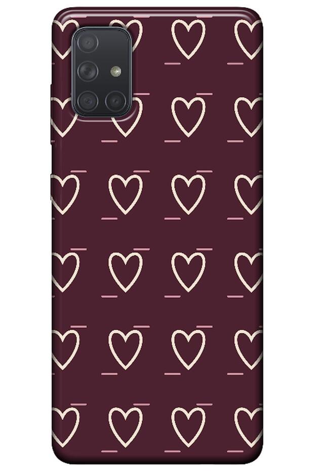 Samsung Galaxy A51 Line Heart Burgundy (Burgundy)