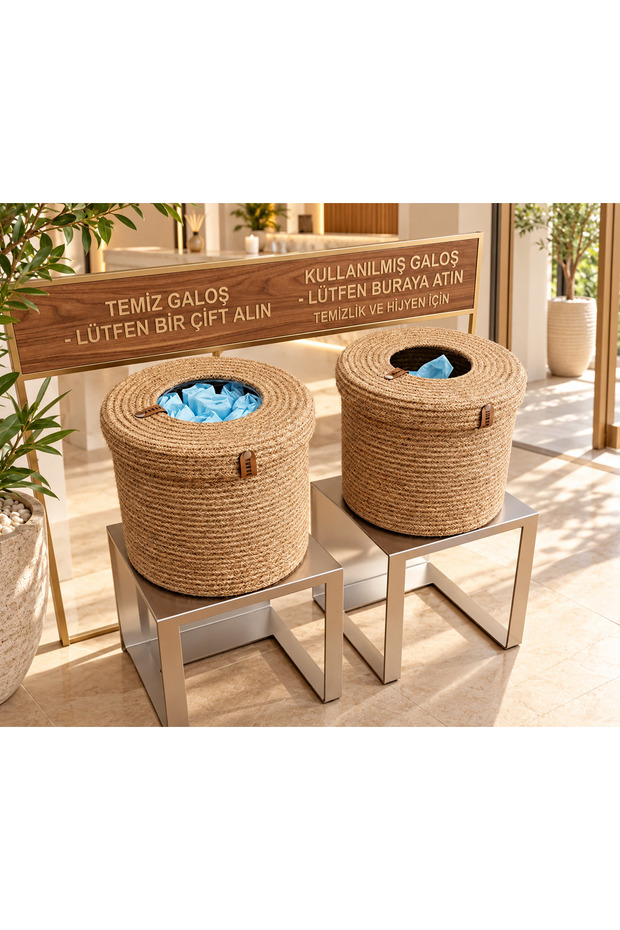 2-Piece Shoe Basket Wicker Color 25Cm*25Cm