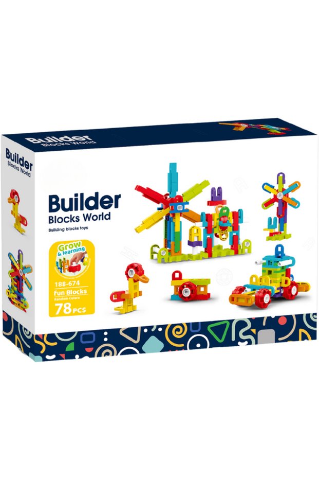 Set de constructie STEAM - Fun Blocks (78 piese)
